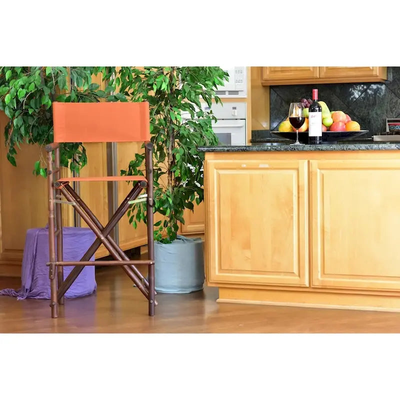Espresso Bamboo Bar Height Director Chair