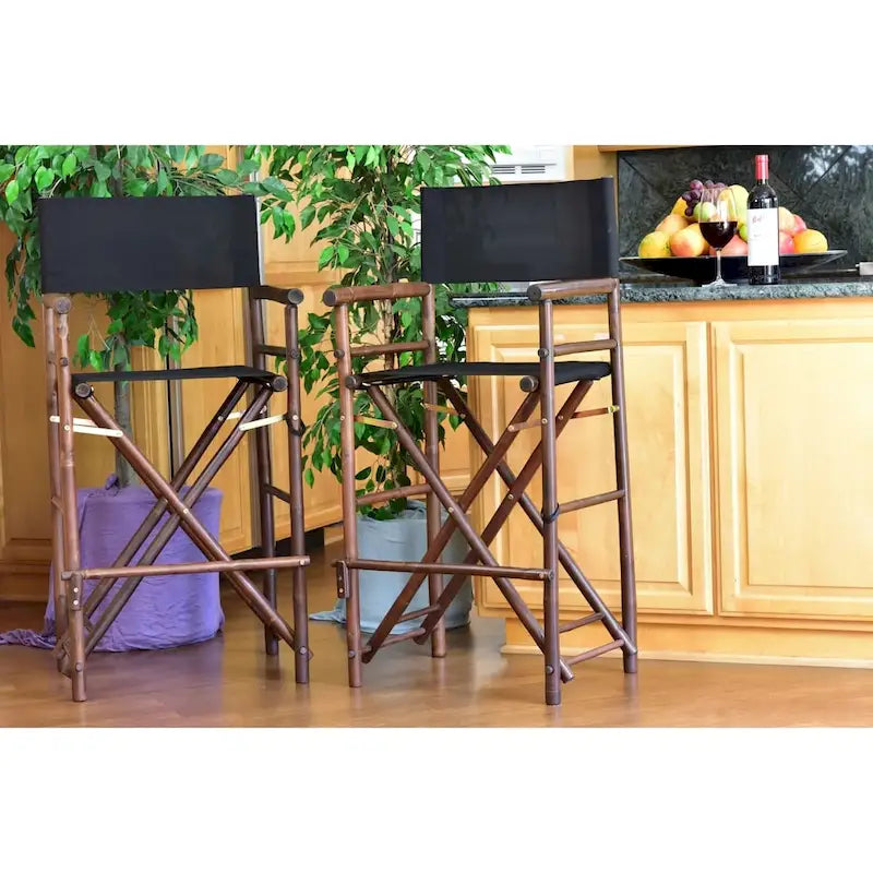 Espresso Bamboo Bar Height Director Chair