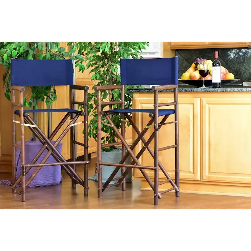 Espresso Bamboo Bar Height Director Chair
