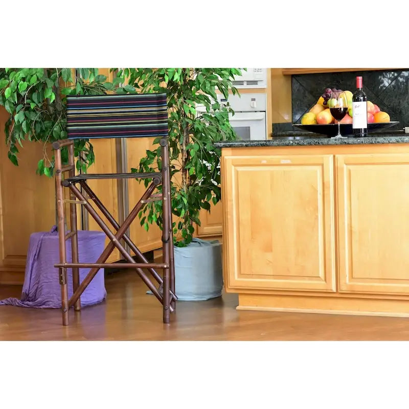 Espresso Bamboo Bar Height Director Chair