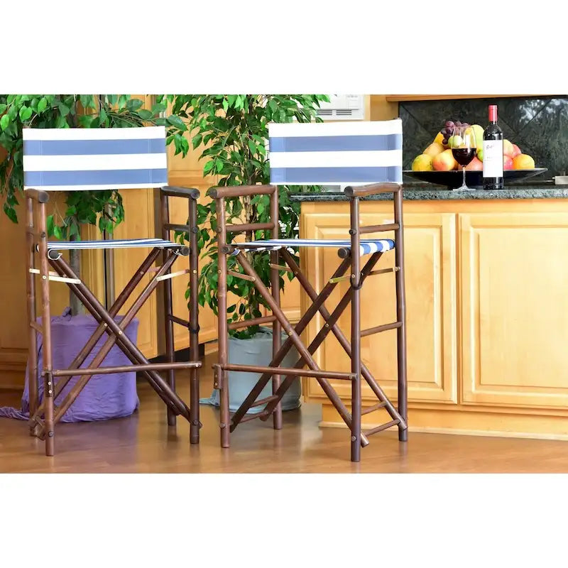 Espresso Bamboo Bar Height Director Chair
