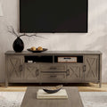 SOLID WOOD 72 inch Wide Transitional TV Media Stand in Smoky Brown For TVs up to 80 inches