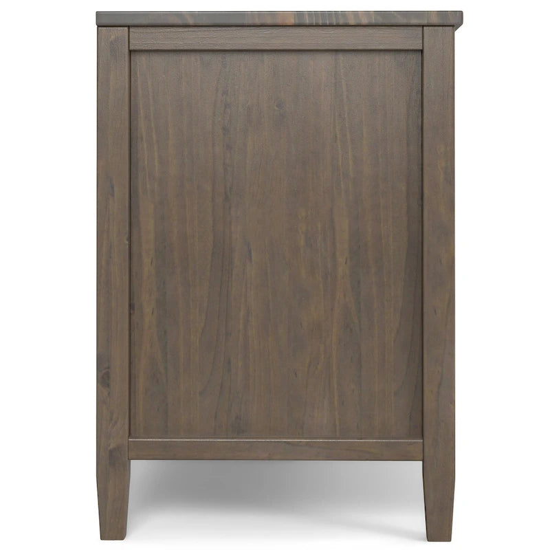 SOLID WOOD 72 inch Wide Transitional TV Media Stand in Smoky Brown For TVs up to 80 inches