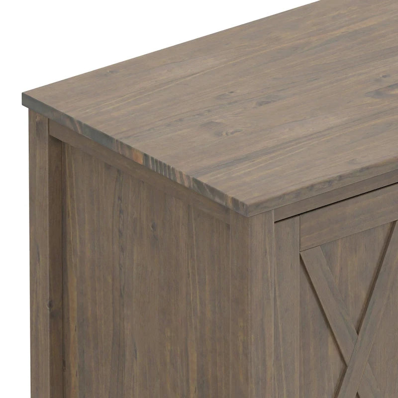 SOLID WOOD 72 inch Wide Transitional TV Media Stand in Smoky Brown For TVs up to 80 inches