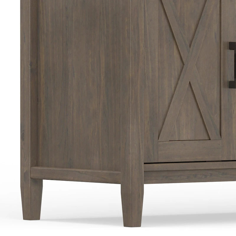 SOLID WOOD 72 inch Wide Transitional TV Media Stand in Smoky Brown For TVs up to 80 inches