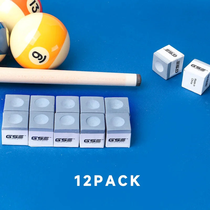 GSE 12-Pack Billiard/Pool Cue Chalks, Billiard Pool Table Accessories