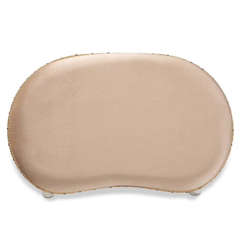 Traditional French Country Upholstered Vanity Ottoman