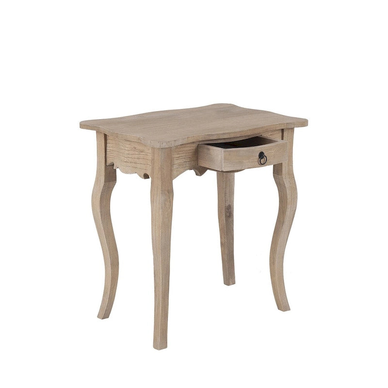 Unfinished Mindi Wood Side Table With Drawer by - 26 x 18 x 26