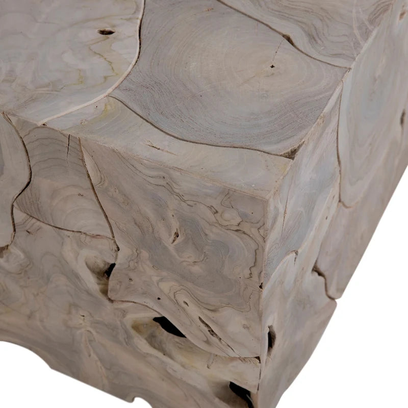 55-inch Rectangular Bleached Teak Root Solid Bench