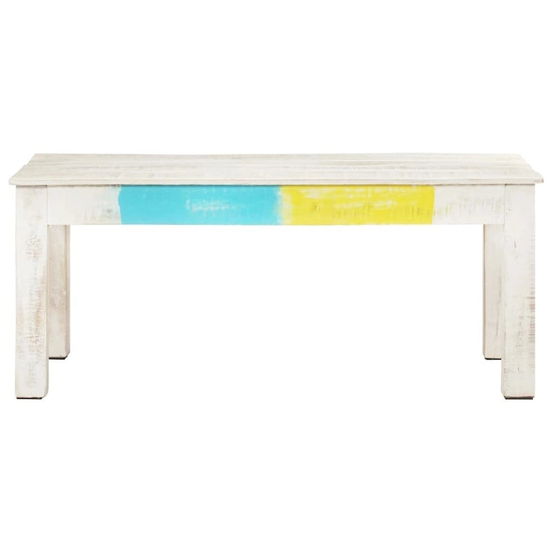 Coffee Table White 43.3x23.6x17.7 Solid Mango Wood
