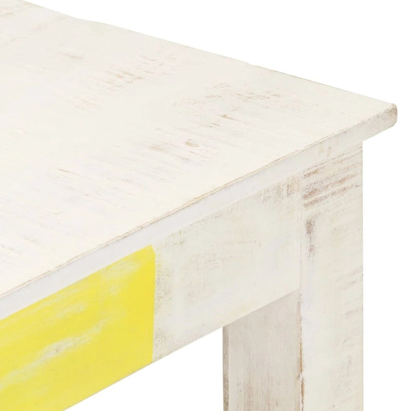Coffee Table White 43.3x23.6x17.7 Solid Mango Wood