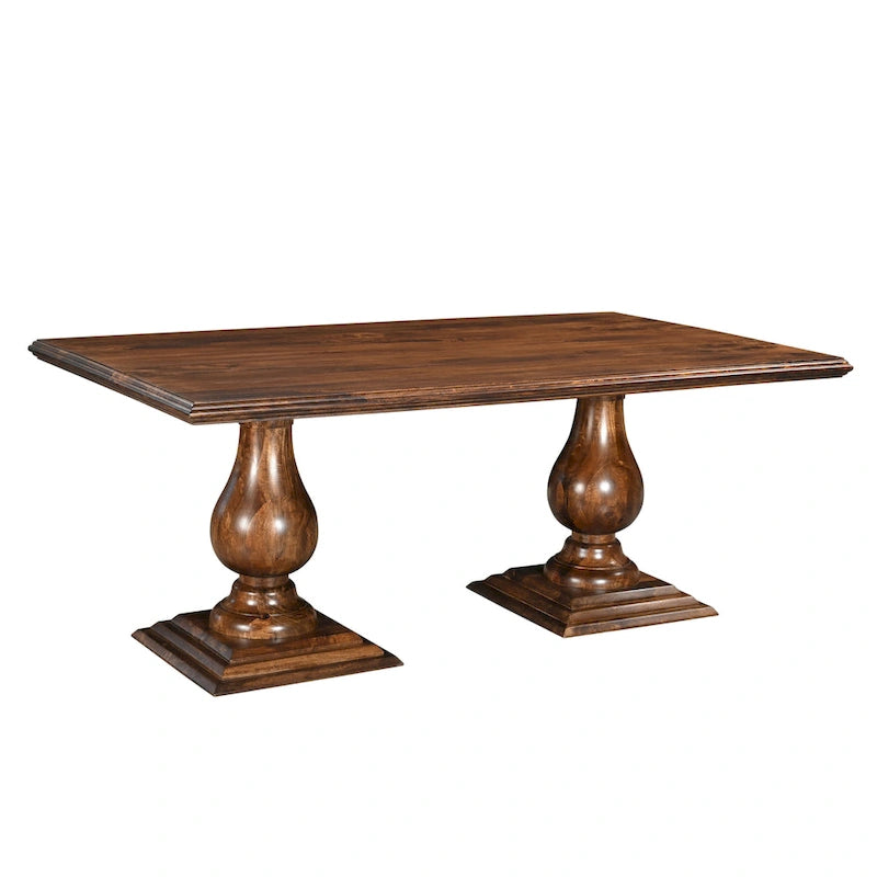 Solid Wood Double Pedestal Dining Table